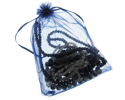 Black Bead Bundle: 8 Strings + Findings