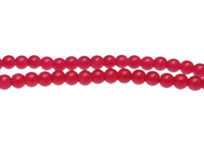 6mm Cherry Quartz-Style Glass Bead, approx. 45 beads
