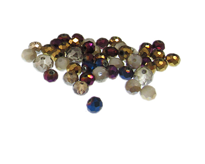 Approx. 1oz. x 4-6mm Electroplated Faceted Glass Beads