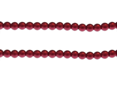 6mm Strawberry Glass Pearl Bead, approx. 68 beads