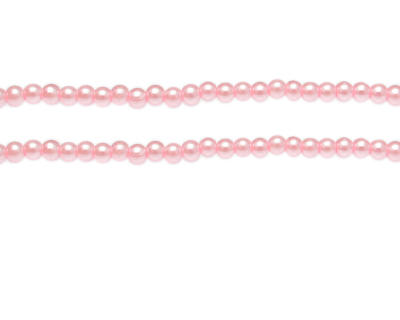 4mm Soft Pink Glass Pearl Bead, approx. 113 beads