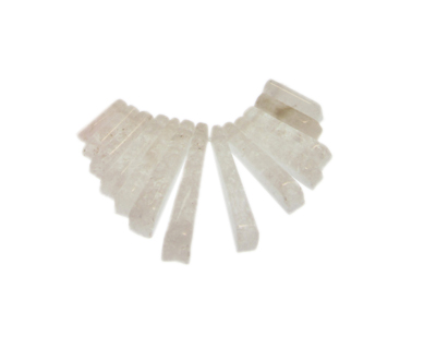 12 - 30mm Cracked Crystal Quartz Gemstone Pendant, 13 pieces