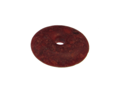 40mm Synthetic Coral Gemstone Donut Pendant