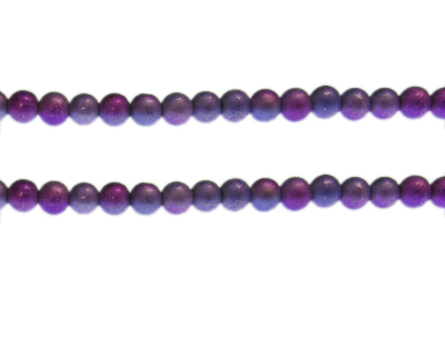 6mm Drizzled Purples Glass Bead, approx. 43 beads
