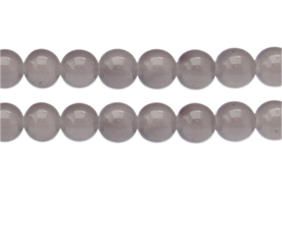 12mm Deep Silver Jade-Style Glass Bead, approx. 17 beads