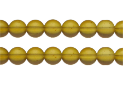 12mm Gold Semi-Matte Glass Bead, approx. 13 beads
