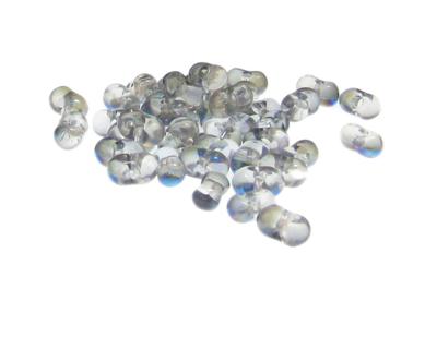(image for) Approx. 1.2oz. x 8x6mm Silver Luster Glass Peanut Beads