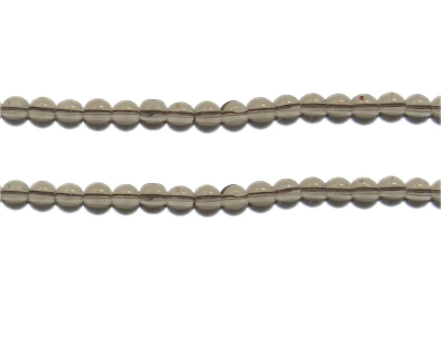 6mm Silver Pressed Glass Bead, 11" string