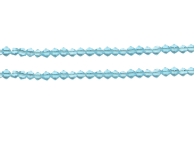 4mm Turquoise Bicone Glass Bead, 2 x 12" strings