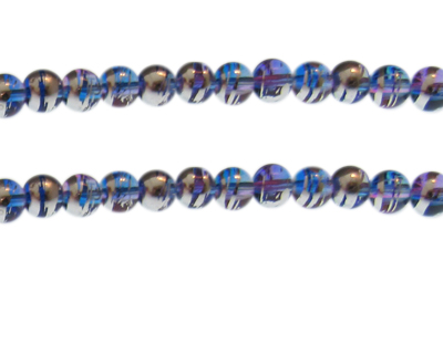 8mm Night Sky Abstract Glass Bead, approx. 35 beads