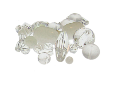 Approx. 1oz. Snowflakes Glass Bead Mix