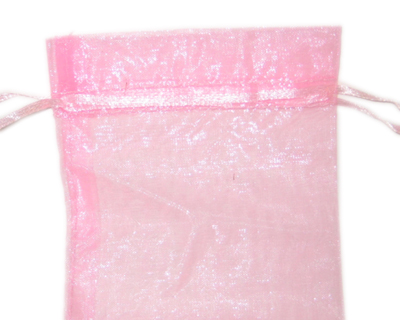 3.5 x 4.75" Pink Organza Gift Bag - 3 bags