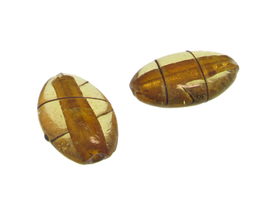 36 x 24mm Gold Oval Lampwork Glass Bead, 2 beads 36 x 24mm Gold Oval Lampwork Glass Bead, 2 beads
