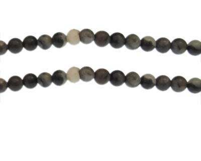 6mm Dark Gray Gemstone Bead, approx. 30 beads