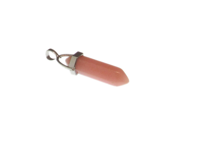 40 x 14mm Salmon Gemstone Pendant with silver bale