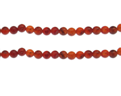 6mm Burnt Orange Gemstone Bead, approx. 30 beads