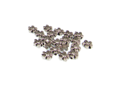 (image for) 6mm Silver Flower Metal Spacer Bead, approx. 20 beads