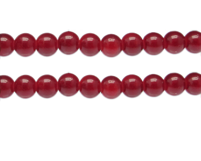 10mm Red Gemstone-Style Glass Bead, approx. 17 beads