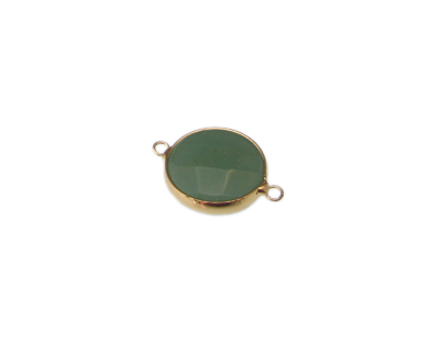 18mm Green Aventurine Gold Gemstone Link