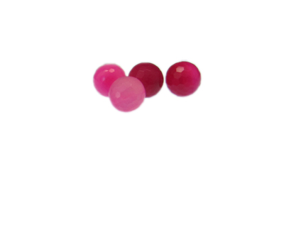 10mm Hot Pink Gemstone Faceted Bead, 4 beads