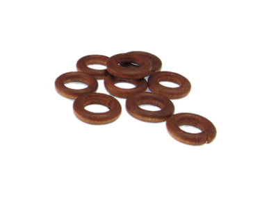 16mm Brown Dyed Coconut Ring, 15 rings