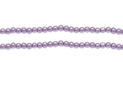 4mm Violet Glass Pearl Bead, approx. 113 beads