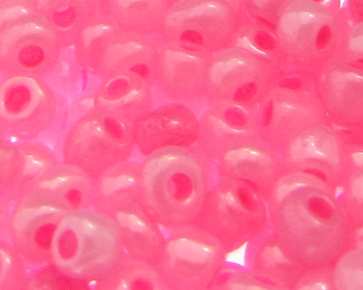6/0 Pink Ceylon Glass Seed Beads, 1oz. bag