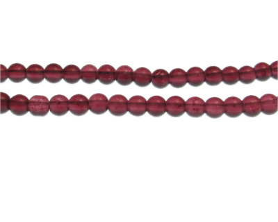 6mm Wine Semi-Matte Glass Bead, approx. 44 beads