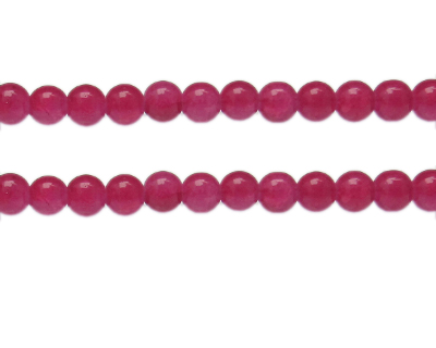 (image for) 8mm Raspberry Gemstone-Style Glass Bead, approx. 35 beads