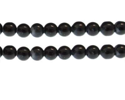(image for) 10mm Black Marble-Style Glass Bead, approx. 22 beads