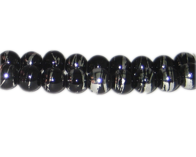 (image for) 10mm Black Thunder Abstract Glass Bead, approx. 16 beads