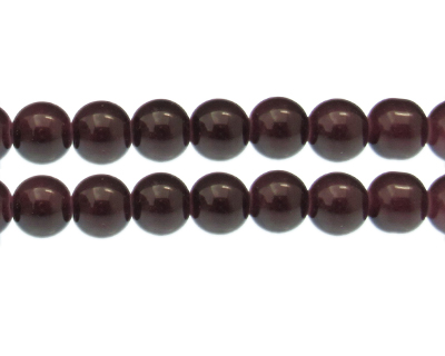 12mm Eggplant Gemstone-Style Glass Bead, approx. 13 beads
