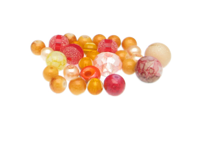 Approx. 1oz. Fruity Orange Designer Glass Bead Mix Approx. 1oz. Fruity Orange Designer Glass Bead Mix