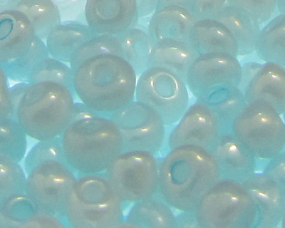 6/0 Pale Blue Ceylon Glass Seed Beads, 1oz. bag
