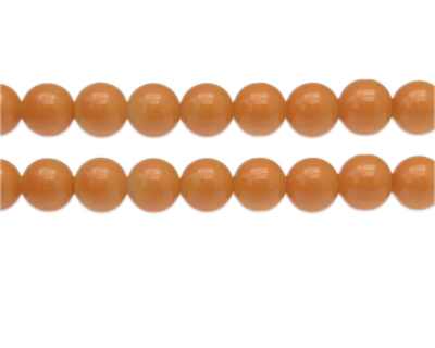 10mm Orange Solid Color Glass Bead, approx. 20 beads