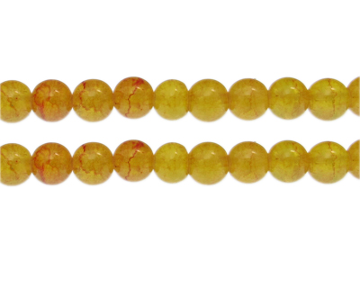 10mm Carnelian/Citrine Duo-Style Glass Bead, approx. 16 beads