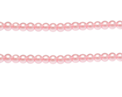 6mm Soft Pink Glass Pearl Bead, approx. 78 beads