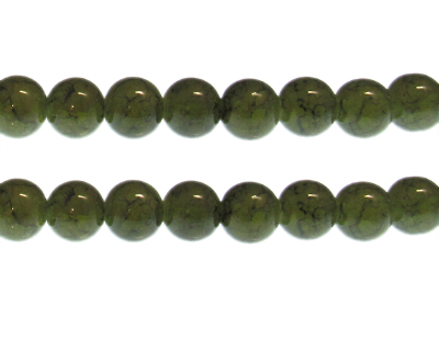 (image for) 12mm Khaki Duo-Style Glass Bead, approx. 14 beads - Click Image to Close