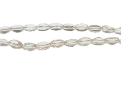 8 x 6mm Crystal Twisted Oval Glass Bead, 14" string