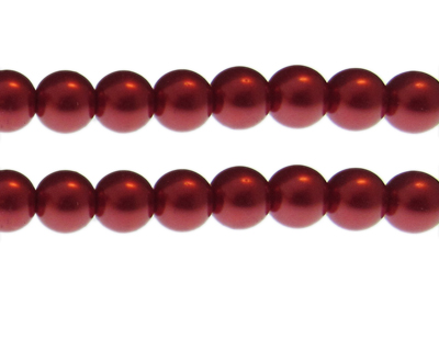 12mm Strawberry Glass Pearl Bead, approx. 18 beads