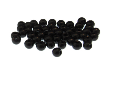 (image for) Approx. 1oz. x 6mm Black Pressed Glass Bead