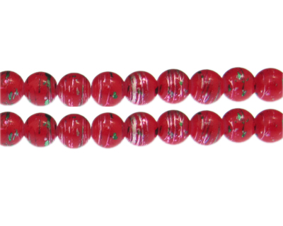 10mm Noel Abstract Glass Bead, approx. 16 beads