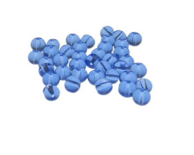 (image for) Approx. 1oz. x 6mm Sky Blue Pressed Glass Bead