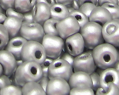 6/0 Silver Metallic Glass Seed Bead, 1oz. Bag