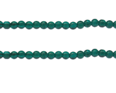 6mm Emerald Crackle Glass Bead, approx. 74 beads