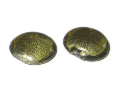 (image for) 26mm Antique Gold Foil Handmade Lampwork Glass Bead, 2 beads - Click Image to Close