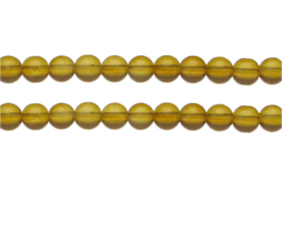 8mm Gold Semi-Matte Glass Bead, approx. 32 beads
