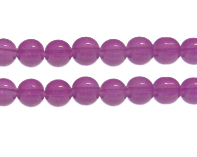 (image for) 12mm Soft Plum Jade-Style Glass Bead, approx. 18 beads - Click Image to Close