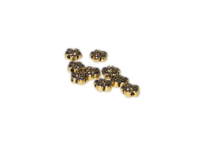 (image for) 6mm Gold Flower Metal Spacer Bead, 10 beads