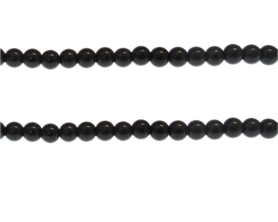 (image for) 6mm Black Glass Bead, 15" string - Click Image to Close